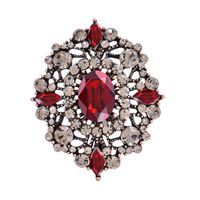 Simple Style Oval Alloy Plating Hollow Out Inlay Artificial Gemstones Women's Brooches 1 Piece main image 4