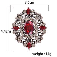 Simple Style Oval Alloy Plating Hollow Out Inlay Artificial Gemstones Women's Brooches 1 Piece main image 2