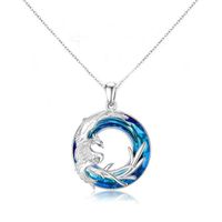 Fashion Phoenix Circle Alloy Plating Hollow Out Inlay Artificial Crystal Women's Earrings Necklace 1 Piece main image 2