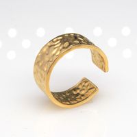 Retro Leaf Heart Shape Snake Titanium Steel Polishing Plating Hollow Out Open Ring 1 Piece main image 3