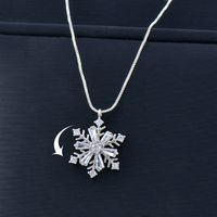 Simple Style Four Leaf Clover Round Flower Alloy Plating Hollow Out Inlay Rhinestones Women's Pendant Necklace 1 Piece sku image 3
