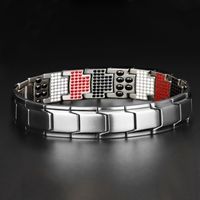 Fashion Geometric Metal Plating Inlay Magnet Unisex Bracelets 1 Piece main image 4