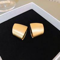 Simple Style Round Square Heart Shape Metal Plating Women's Ear Studs sku image 12