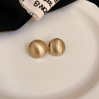 Simple Style Round Square Heart Shape Metal Plating Women's Ear Studs sku image 2