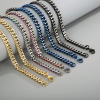 Mode Einfarbig Titan Stahl Überzug Unisex Armbänder Halskette 1 Stück main image 1