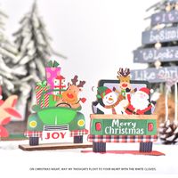 Christmas Fashion Santa Claus Letter Car Wood Party Decorative Props 1 Piece main image 5