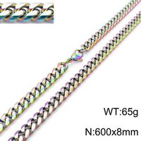 Mode Einfarbig Titan Stahl Überzug Unisex Armbänder Halskette 1 Stück sku image 6