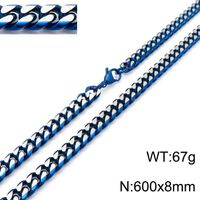 Mode Einfarbig Titan Stahl Überzug Unisex Armbänder Halskette 1 Stück sku image 7