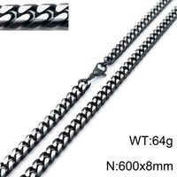 Mode Einfarbig Titan Stahl Überzug Unisex Armbänder Halskette 1 Stück sku image 8