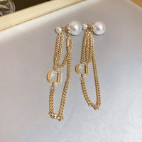 Retro Geometric Imitation Pearl Alloy Rhinestone Tassel Women's Drop Earrings 1 Pair sku image 14