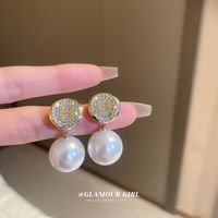 Retro Geometric Imitation Pearl Alloy Rhinestone Tassel Women's Drop Earrings 1 Pair sku image 5