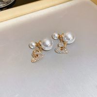 Retro Geometric Imitation Pearl Alloy Rhinestone Tassel Women's Drop Earrings 1 Pair sku image 10