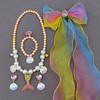 Fashion Fish Tail Resin Beaded Girl's Pendant Necklace 1 Set sku image 10