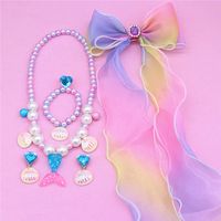 Fashion Fish Tail Resin Beaded Girl's Pendant Necklace 1 Set sku image 11