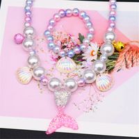Fashion Fish Tail Resin Beaded Girl's Pendant Necklace 1 Set sku image 1