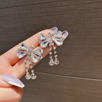 1 Pair Fashion Tassel Inlay Alloy Artificial Diamond Drop Earrings sku image 12
