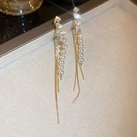 1 Pair Fashion Tassel Inlay Alloy Artificial Diamond Drop Earrings sku image 26