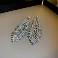 1 Pair Fashion Tassel Inlay Alloy Artificial Diamond Drop Earrings sku image 30