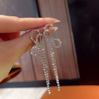 1 Pair Fashion Tassel Inlay Alloy Artificial Diamond Drop Earrings sku image 5