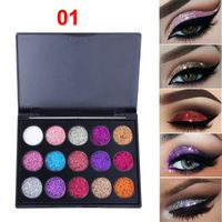 New Style 15 Colors Shiny Sequins Glitter Powder Eye Shadow Plate main image 6