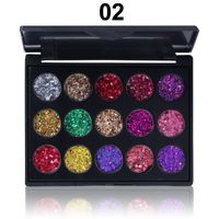 New Style 15 Colors Shiny Sequins Glitter Powder Eye Shadow Plate sku image 2