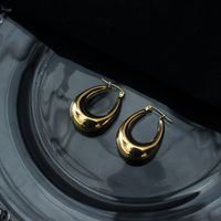 Mode Einfarbig Titan Stahl Reif Ohrringe 1 Paar sku image 3