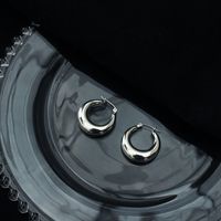 Fashion Solid Color Titanium Steel Hoop Earrings 1 Pair sku image 1