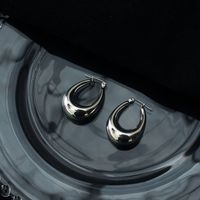 Mode Einfarbig Titan Stahl Reif Ohrringe 1 Paar sku image 4