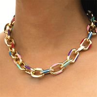 Fashion Geometric Alloy Enamel Plating Women's Bracelets Necklace 1 Piece sku image 2