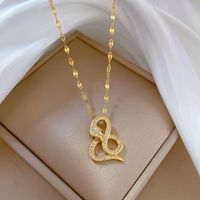 Retro Snake Titanium Steel Copper Inlay Artificial Diamond Necklace main image 5