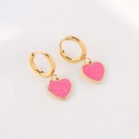 Fashion Heart Shape Stainless Steel Plating Drop Earrings 1 Pair main image 2