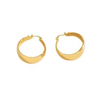Fashion Solid Color Stainless Steel Plating Hoop Earrings 1 Pair main image 3