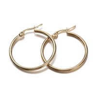 Fashion Round Titanium Steel Plating Hoop Earrings 1 Pair main image 4