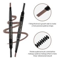 Double Head With Brush Automatic Rotation Waterproof Non-smudge Triangle Eyebrow Pencil main image 4