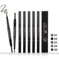 Double Head With Brush Automatic Rotation Waterproof Non-smudge Triangle Eyebrow Pencil main image 3