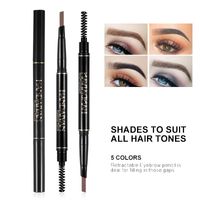 Double Head With Brush Automatic Rotation Waterproof Non-smudge Triangle Eyebrow Pencil main image 2