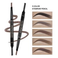 Double Head With Brush Automatic Rotation Waterproof Non-smudge Triangle Eyebrow Pencil main image 1