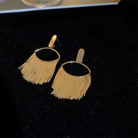 Fashion Geometric Copper Tassel Artificial Pearls Drop Earrings 1 Pair sku image 18