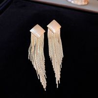 Fashion Geometric Copper Tassel Artificial Pearls Drop Earrings 1 Pair sku image 9