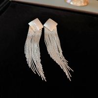 Fashion Geometric Copper Tassel Artificial Pearls Drop Earrings 1 Pair sku image 10