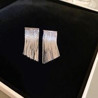 Fashion Geometric Copper Tassel Artificial Pearls Drop Earrings 1 Pair sku image 2