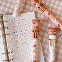 Cute Bear Shape Quick-drying Students Stationery Ballpoint Pen 1pcs main image 5