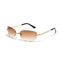 Fashion Solid Color Pc Oval Frame Frameless Women's Sunglasses sku image 3