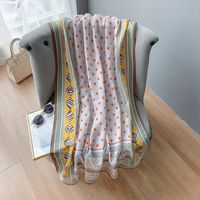 Women's Elegant Polka Dots Cotton And Linen Polyester Printing Silk Scarves main image 4