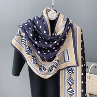 Women's Elegant Polka Dots Cotton And Linen Polyester Printing Silk Scarves main image 3
