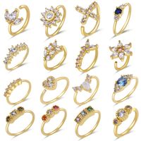 Simple Style Round Heart Shape Flower Metal Plating Inlay Zircon Nose Ring 1 Piece main image 1
