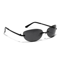 Fashion Solid Color Pc Oval Frame Frameless Women's Sunglasses main image 2