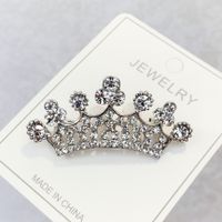 Fashion Crown Alloy Plating Inlay Rhinestones Pearl Unisex Brooches sku image 16