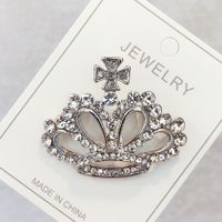 Fashion Crown Alloy Plating Inlay Rhinestones Pearl Unisex Brooches sku image 10