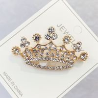 Fashion Crown Alloy Plating Inlay Rhinestones Pearl Unisex Brooches sku image 15
